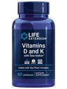 Life Extension Vitaminen D en K met Sea-Iodine, Vitamine D3, Vitamine K1 en K2, Jodium, Ondersteunt Immune, Bot, Arteriële en Thyroïd Gezondheid, Non-GMO, Glutenvrije, 60 Capsules