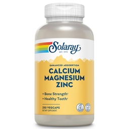 SOLARAY Calcium Magnesium Zink Supplement - met Calcium 1000mg, Magnesium 500mg - Bot Gezondheid, Spierfunctie, Hart Gezondheid en Immuun Ondersteuning - Vegan, 60 dagen garantie, 62 porties, 250 VegCaps