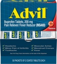 Advil Ibuprofen, 200 mg, 50 verpakkingen met 2 gecoate tabletten (verpakking van 5)