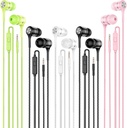 Bekabelde oordopjes met Microphone 5 Pack, in-Ear Headphones met Heavy Bass, Hoge geluidskwaliteit oortelefoons Compatibel met iPad, Laptop, MP3, Android Smartphones, Past op Alle 3.5mm Jack Device