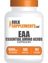 BulkSupplements.com Essentiële Aminozuren Capsules (EAA) - Aminozuren Supplement - EAAs Aminozuren - EAA Capsules - 1000 mg Serving - 90 Day Supply (180 Gelatine Capsules)