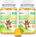 Magnesium Gummies voor kinderen - Magnesium Glycinate Gummies Supplement met L-Theanine, Vitamine B6, D3 voor volwassenen & kinderen, Kalmeer Magnesium voor slaap, ontspannen, hersenen, botten, sugar gratis Ananas 120ct
