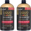 Qunol Liquid CoQ10 100mg, Supplément naturel d'absorption supérieure de Coenzyme Q10, Antioxydant pour la santé cardiaque, Aromatisé aux ananas d'orange, 60 portions, 20.3 oz bouteille, boîte de 2