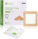 NeuHeils Siliconenlijm Foam Dressing with Gentle Border 4''x4' for Bed Sore Leg Ulcer 10 Pack, High Absorbency Waterproof Siliconen Wound Bandage