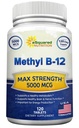aSquared Nutrition Vitamine B12-5000 MCG Supplément avec la méthylcobalamine (méthyl B-12) - Max Strength Vitamine B 12 Soutien pour stimuler l'énergie naturelle, avantage Cerveau et fonction cardiaque - 120 comprimés