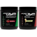 PRE JYM 30 Black Cherry & Post JYM Rainbow Sherbert Post-workout 30 Serves Muscle Recovery Drink