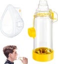 Espaceur d'inhalateurs portatifs pour nourrissons, enfants et adultes - Anti-statique - Conception portable pour la maison, l'école et les voyages - Masque en silicone souple - Espaceur Nessi OTC - Facile à nettoyer (adulte jaune)