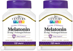 21e eeuw Melatonine 10 Mg Langdurige afgifte, 120 Telling (verpakking 2)