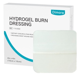 Dimora Hydrogel Burn Dressing 4" x 4" - Brand en Wond Dressing Instant Cooling Relief for Minor Burns & Wounds, Soothing Moist Burn Pads for 1st-2nd Degree Burns, Cuts, Abrasions(10 Count)