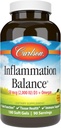 Carlson - Ontstekingsbalans, Balanced Omega-3 & Omega-6 ratio, met D3, Noorse, Wild-Caught Visolie Supplement met vetzuren, duurzaam gegenereerde visolie Capsules, 180 Softgels