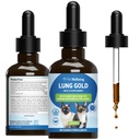 Pet Wellbeing Lung Gold for Cats - Long Immune Support, Lower Respiratory Health, Open Airways, Normale ademhaling, Reishi, Coptis - Veterinair-geformuleerd kruidensupplement - 2 oz (59 ml)