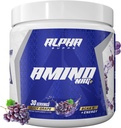 Alpha Supps Amino NRG+ BCAA Amino Energy Recovery Poudre - Mélange d'hydratation avec électrolytes - Focus Blend pour un support optimal des performances chez les hommes et les femmes (30 portions, raisin juteux)