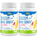 500 MG Calciumsupplement met vitamine D3 & K2, zink, magnesium & prebiotica. Kinderen Vitaminen voor de kinderhoogte. Botsterkte, Hoge Absorptie, Oranje Kauwtabletten, Glutenvrij, 120 Tabs