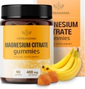 HERBAMAMA Kalm Magnesium Gummies - 400mg Magnesium Citrate for Relaxation Support - Vegan, Non-GMO Calming Supplement for Adults - 90 Pectine-Banana-Flavored Chews