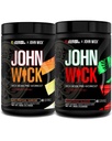 Jacked Factory X John Wick - Poudre de préentraînement en mode Wick - Énergie intense, mise au point de la bataille, engagement indéfectible, et volonté pure - Dernier lever de soleil tropical et Osaka Cherry Blossom (80 services)
