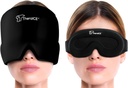 Casquette de soulagement de la migraine, chapeau de thérapie chaude et froide, casquette de soulagement de la migraine, enveloppe de la tête de gel frais, masque de calotte de glace + masque de gel de refroidissement TheraICE