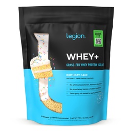 LÉGION Whey+ Protein Whey Isolate from Grass Fed Vows - Whey Protein Isolate Poudre faible en calories, non-OGM, sans sucre, sans lactose et sans gluten, toutes les protéines naturelles en poudre pour hommes et femmes, 30 portions