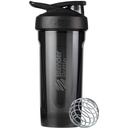 BlenderBattle Strada Tritan Shaker Bottle with Locking Lid, 28-Ounce, Black