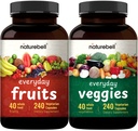 Supplément Fruits et légumes – 480 Capsules végétariennes totales.Équilibre naturel de 40 mélanges de fruits et légumes entiers.