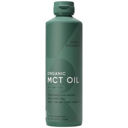 Sportonderzoek Biologische MCT Olie - Keto & Vegan MCTs C8, C10, C12 van kokosnoten - vetzuur en lichaamsbrandstof, smaakloos, niet-GMO en glutenvrij - perfect in koffie, thee en eiwitshakes - 16 oz