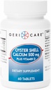GeriCare Oyster Shell Calcium 500mg + Vitamine D, Bone Health, Nutritional Supplement Tablets, 60 Tellen (Pack of 1)