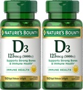 Nature's Bounty Vitamine D3, Immune and Bone Support, 5000IE, Rapid Release Softgels, 150 Ct (Pack of 2)