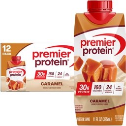 Premier Proteine Shake, Caramel, 30g Proteïne, 11 fl oz, Verpakking van 12 (Verpakking mei Vary)