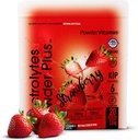 PoederVitamine Electrolytes Powder Plus (20 porties) Aardbei Electrolyte Powder, No Maltodextrine, Keto, Sugar Free, Pink Himalaya Salt,1000mg Kalium,120mg Calcium,120mg Magnesium, Hydratatiepoeder
