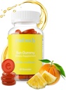 Embody Antioxidant Sun Gummy, Orange Ananas Smaak, Fern Extract Supplement voor Anti-Aging, Donkere Vlekken, Gezonde Huid - Promoot Collageen Productie, Vitamine C, Selenium (60 Telling, Oranje Ananas)