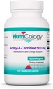 Nutricologie Supplément acétyl-L-Carnitine 500mg - Métabolisme et soutien énergétique, ALC, acide aminé libre, capsules végétariennes - 100 Compte