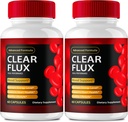 Supplément de flux transparent, supplément de flux transparent Super Boost, pilules de flux transparent, formule officielle, soutien Premium pour maintenir des niveaux stables et une circulation saine, avis santé Clear Flux (2 Pack)