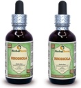 Rhodiola (Rhodiola Rosea) Glycerite, biologische gedroogde wortels Alcoholvrije vloeibare Extract (Grote naam: HerbalTerra, Trots gemaakt in USA) 2x2 f.oz (2x60 ml)
