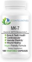 MK-7 (Vitamine K2 als menachinon-7) Natuurlijke Vegan Natto - Ondersteunt Bone & Teeth Health, Cardiovasculaire, Vasculaire Elasticiteit & Wond Genezing - Plantaardige 100 Capsules