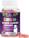 Gummies de soutien immunitaire pour les enfants - Vitamine C, zinc et échinacée, Gummy de soutien de santé immunitaire quotidien pour les enfants de 4 ans et plus, Vitamines de la nature pour les enfants, végétaliens et non-OGM, fleur de baie - 90 gummes