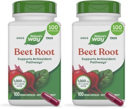 Nature's Way Beet Root, 1000 mg per portie, 100 Vegetarische Capsules (verpakking van 2)
