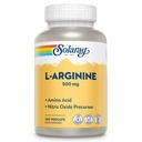 SOLARAY L-Arginine 500 mg, Nitric Oxidation Supplement, Endurance, Energy, Heart Health Support, 100 porties, 100 VegCaps