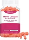 Marine Collageen Gummies- Multi-Benefit Blend van vitamine Collageen Gummies voor gezonde huidondersteuning met vitamine C, zink en biotine, gehydrolyseerde collageen.(1 Pack)