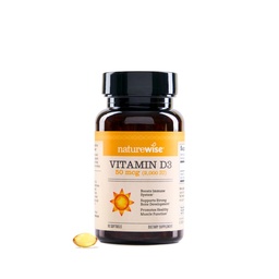 NatureWise Vitamin D3 2000iu (50 mcg) 90-Dag Supply for Immune Support, Healthy Muscle Function, and Bone Health - Non-GMO, Glutenvrij in biologische Extra Virgin Olive Oil, (Mini Softgel), 90 Tel.