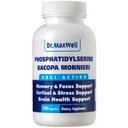 Fosfatidylserine en Bacopa Monnieri, beter dan elk afzonderlijk. Fosfatidylserine Supplement 300mg, Geen Fillers, Sojavrij, 2in1, 120 Capsules. Geheugenondersteuning