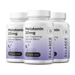 Balancebreens Melatonin 20mg Comprimés à dissolution rapide - Haute puissance, action rapide, soutien de sommeil naturel – Aides au sommeil pour les adultes – Formule non gorgée, sans médicaments – 120 pilules pour dormir