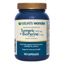 Nature's Wonder Turmeric Supplement met BioPerine - Enhanced Absorptie Turmeric Complex 500mg met BioPerine 5mg voor gezamenlijke functie, mobiliteit en comfort, 90 Vegetarische Turmeric Capsules