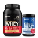 Optimum Nutrition Dynamic Duo Bundle: Amino Energy, Blue Raspberry (30 portions) et Gold Standard 100% Whey Protein Powder, French Vanilla Creme (29 portions)