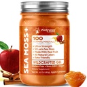 Gel de mousse de mer d'Irlande brut - Gel de superfood de fruits de mer d'origine sauvage - Saveur de cannelle de pomme, vitamine et minéral-rich de Pristine Caribbean Waters, Immune et Digestive Health Support - 10 oz