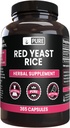 Pure Original Ingrediënten Rode Gist Rijst Geen Magnesium of Rijst Fillers, altijd zuiver, Lab geverifieerd (365 Capsules)