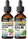 BIO KRAUTER Hawthorn Tinctuur 2 Fl. Oz. & Lemon Balm Tinctuur 2 Fl. Oz.