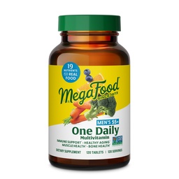 MegaFood Multivitamine voor mannen 55+ One Daily Mens Multivitaminen, Gemethyleerde B12, Vitamine D3, C & Zink - Gezond Verouderen, Bot & Muscle Health & Immune Support - Vegetarisch - 120 tabletten