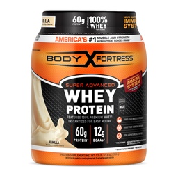 Body Fortress Super Advanced Wei Proteïne Poeder, Vanille, Immune Ondersteuning (1), Vitaminen C & D Plus Zink, 1,74 lbs
