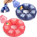 Ronde Wekelijkse Pillen Organisator, TPU Gegummeerde, Reizen Pillen Container 7 Dag, met 7 Grote Compartementen, Groot voor Dagelijkse Vitaminen & Supplementen, Schattige Pillen Case met Grote Letters en Braille (2 stuks)