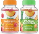 Levensvatbare Magnesium 85mg + Panax Ginseng, Gummies Bundle - Grote Proeverij, Vitaminesupplement, Glutenvrij, GGO-vrij, Kauwgom