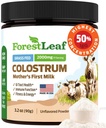 ForestLeaf Colostrum Powder 50% IgG Concentration pure la plus élevée, supplément de colostrum de la Fed d'herbe pour la santé de Gut, le soutien immunitaire et la récupération musculaire, le colostrum bovin pour les humains, non aromatisé, 45 portions